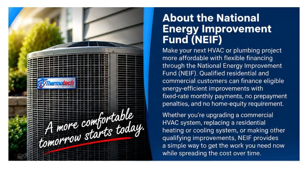 Air conditioning unit with NEIF informational text